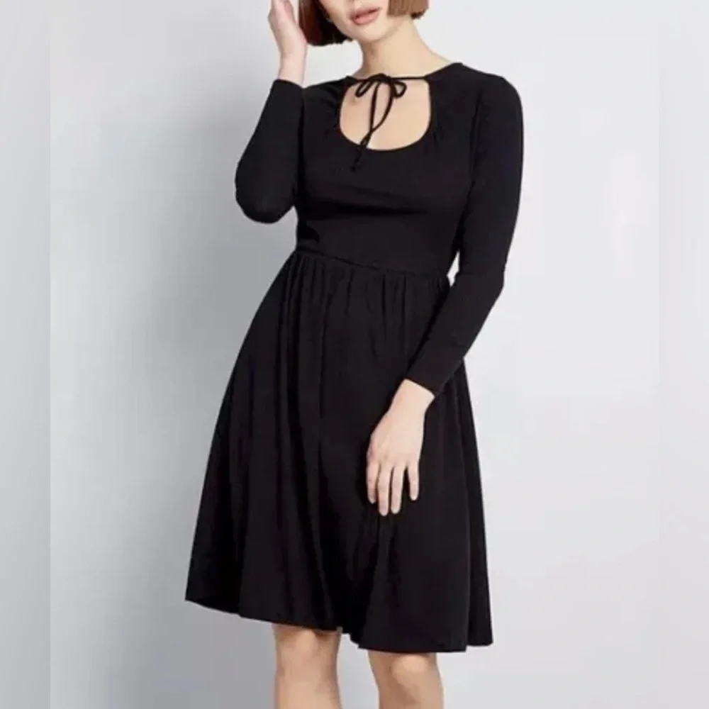 korean cottagecore dress Blush Pink with Rosette Collar perfect for romantic strolls Sofía Vergara's Best Outfits length: maxi Color:Navy-1